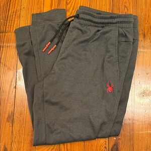 Spyder Men's Dark Gray Joggers with Red Detailing